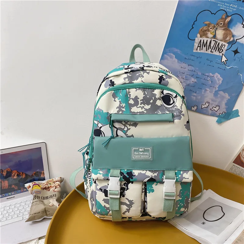 

Printing Backpack for Girls Student Middle School Bag Casual Campus Bookbag Women Korean Bagpack