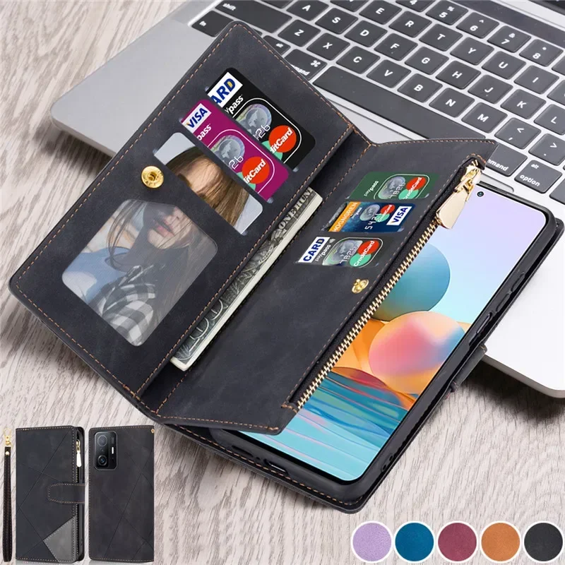 Кожаный чехол-книжка для телефона XiaoMi 12T Pro 11T 10T 13 12 11 POCO X5 F5 X3