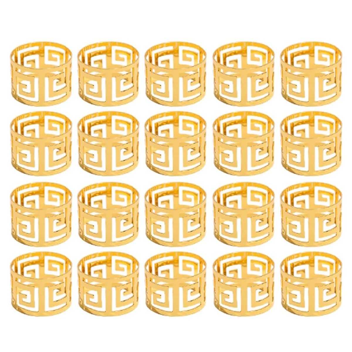 

20Pack Gold Napkin Rings,Hollow Out Metal Napkin Ring Set,1.77 Inch for Table Decoration Wedding Birthday and Any Events