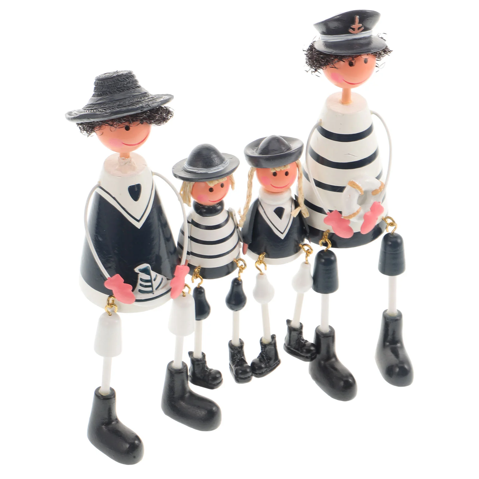 

4 Pcs Ornaments Household Decoration Wood Adornment Wooden Sitting Decorations Desktop Puppet