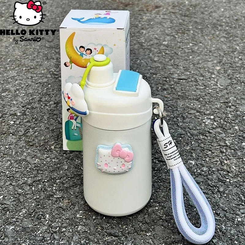 

460 мл Sanrio, Hello Kitty, термос, новая чашка для воды Sippy, вакуумная фляжка, милая портативная Изолированная кружка из нержавеющей стали высокой емкости