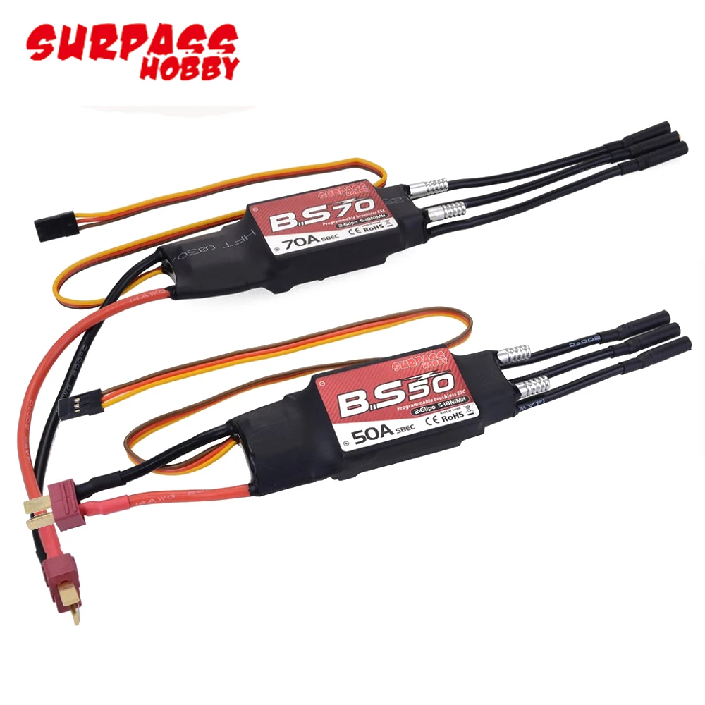 

Surpass Hobby Waterproof 50A/70A 2-6S Brushless SBEC 5.5V/5A BEC Programming Card For RC 2948 3660 3670 Motor For RC Boat Ship