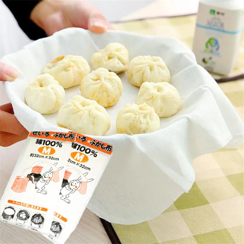 

3Pcs/Pack Household Kitchen Pure Cotton Non-stick Steamer Pad Steameds Cloth Drawer Cloth Steamed Buns Steamed Dumplings Cloths