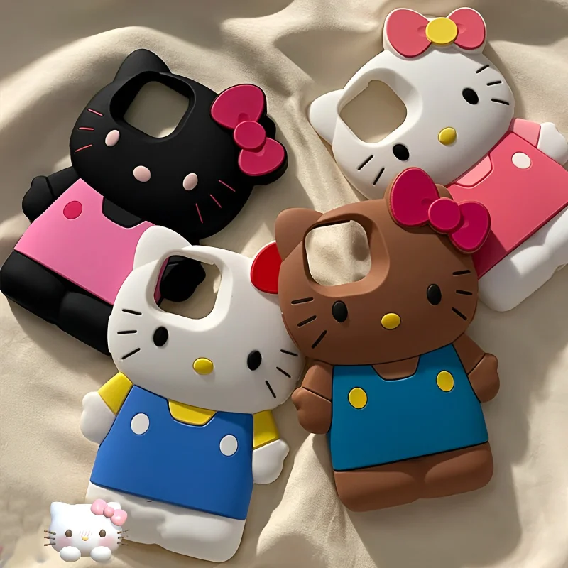 

Kawaii Sanrio Hello Kitty Phone Case for IPhone 14 Promax Cartoon Girl Heart Silicone Anti Fall Soft Cover for IPhone14 13 12 11