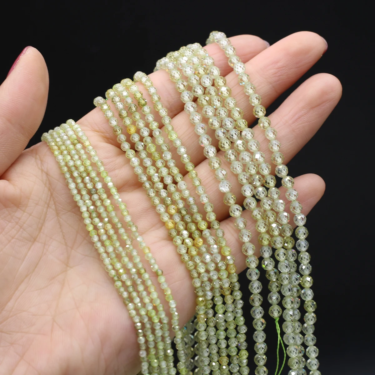 

Natural Stone Sparkly Beads Loose Faceted Zircon Crystal Bead for Women Jewelry Making Diy Bracelet Necklace Accessories 37cm