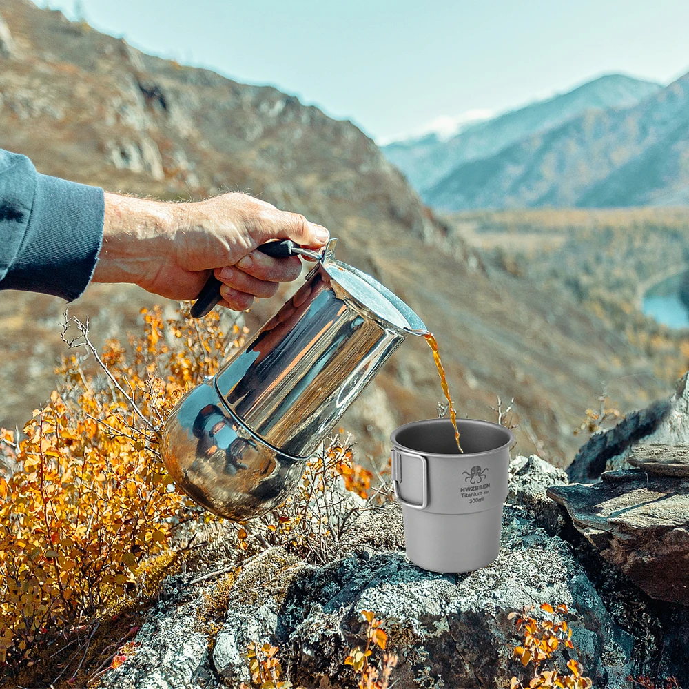 300 мл титановая чашка для кемпинга чайная улицы кружка воды со складными ручками