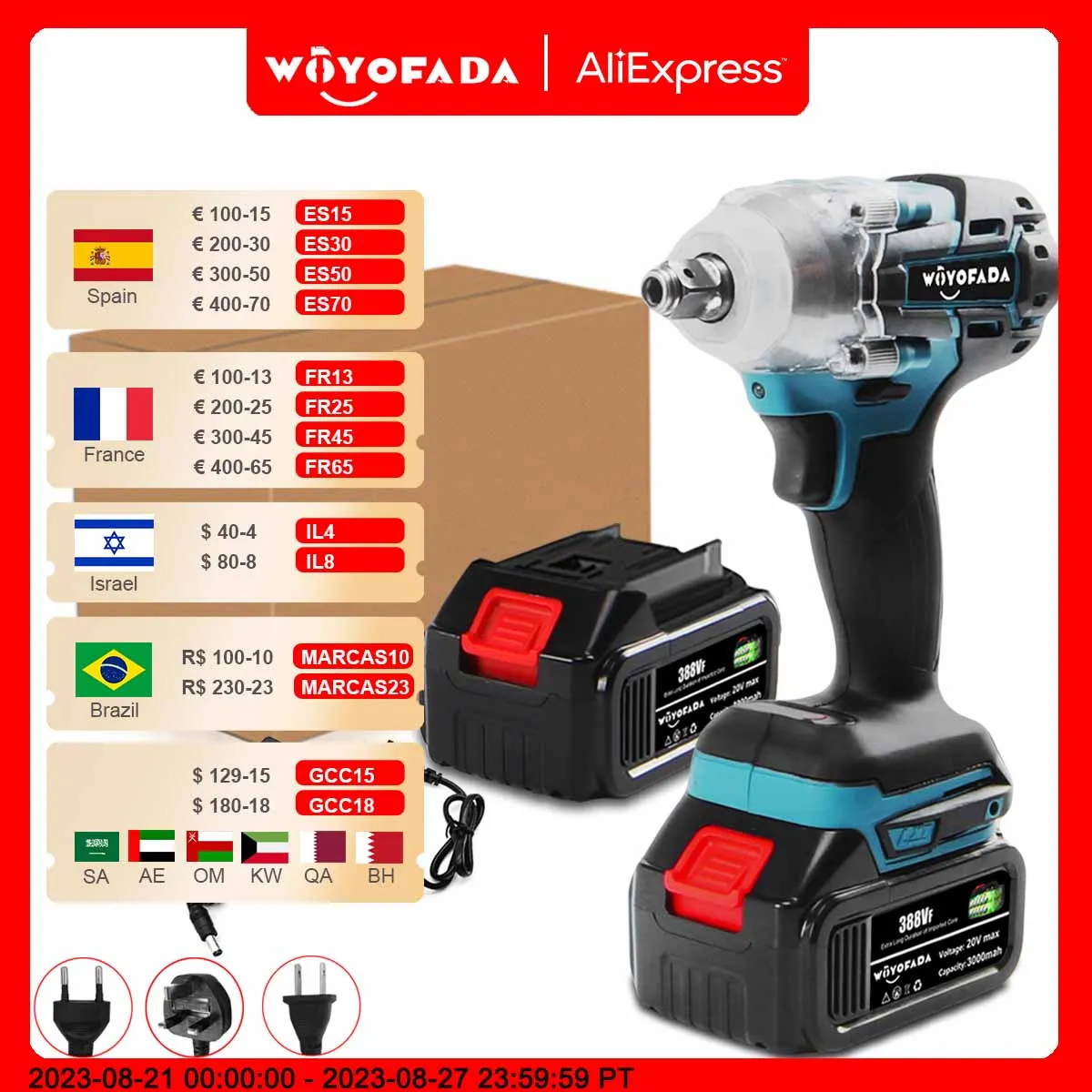 18V Cordless Brushless Electric Wrench Impact Wrench Socket Wrench 520N.m Hand Drill DIY Tool for Makita 18V Battery