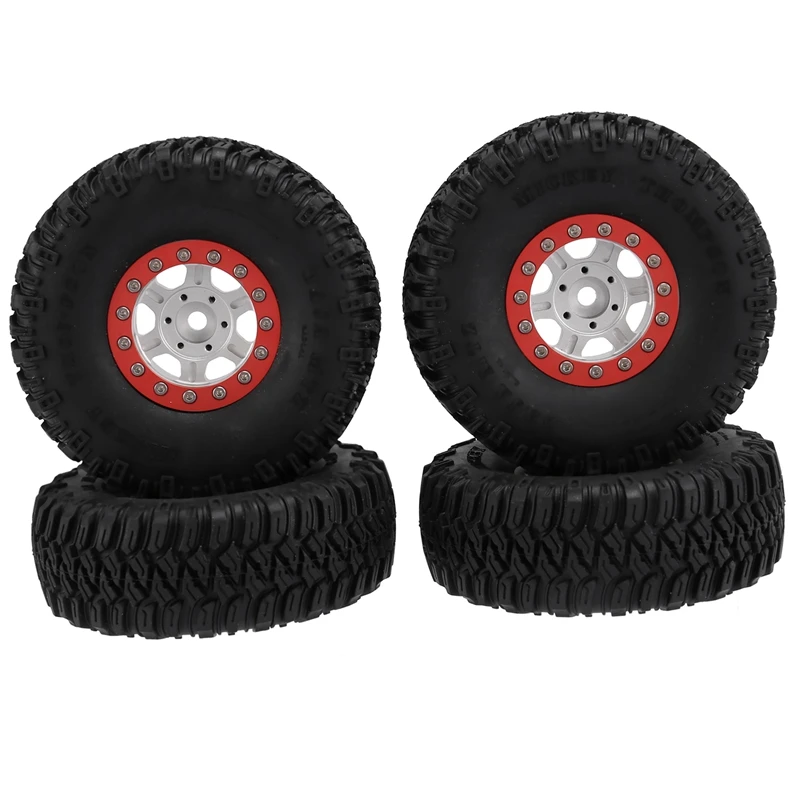

4PCS 1.55 Metal Beadlock Wheel Rim Tire Set For Axial Yeti Jr 90069 D90 TF2 Tamiya CC01 LC70 MST 1/10 RC Crawler Car