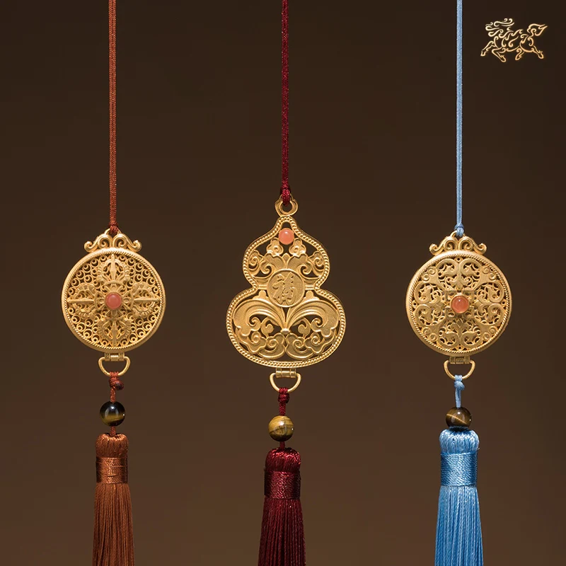 

All Copper Gold Plated Incense Hanging Gourd Home Ornament High-End Car Ornaments Lucky Gift