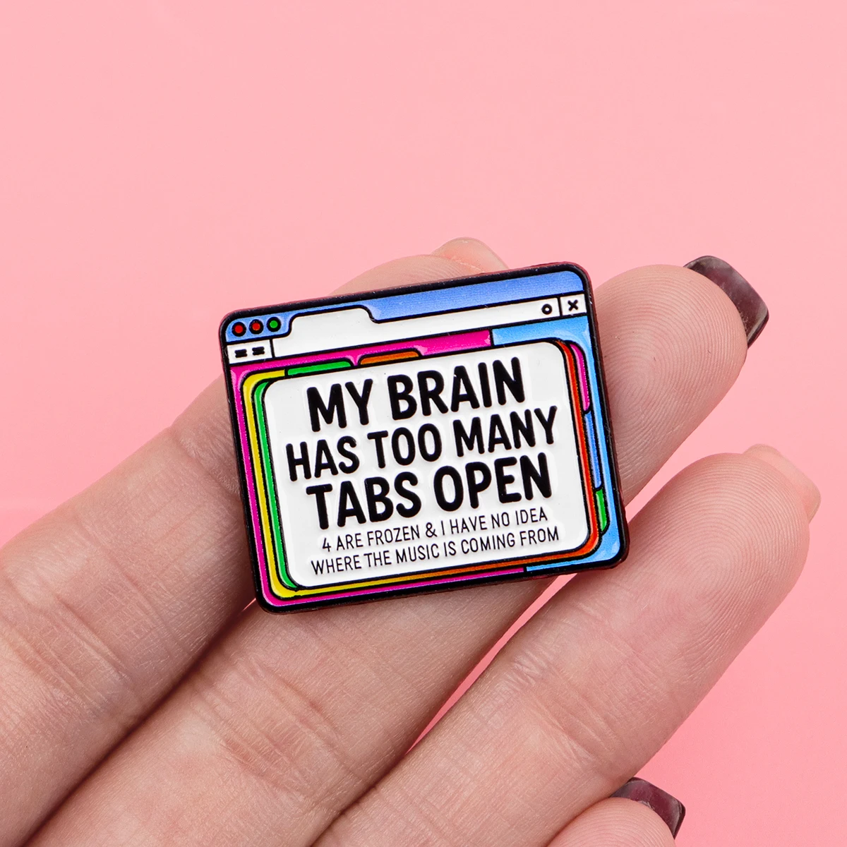 Фото Эмалированная булавка «MY BRAIN», брошь с цитатами, булавки для лацканов сосны, значок на рюкзак, аксессуары для одежды, модные украшения, подарки для друзей №4