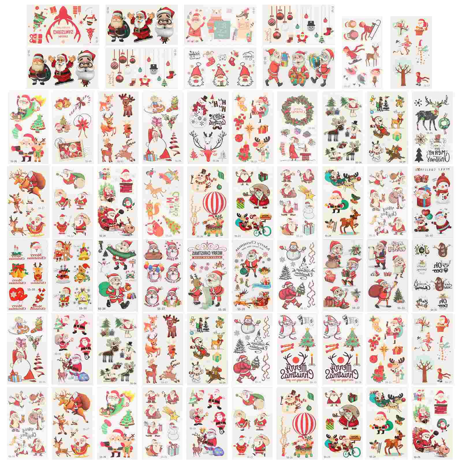 

Christmas Kidsstickers Body Partydecals Favors Decor Glitter Xmas Cartoon