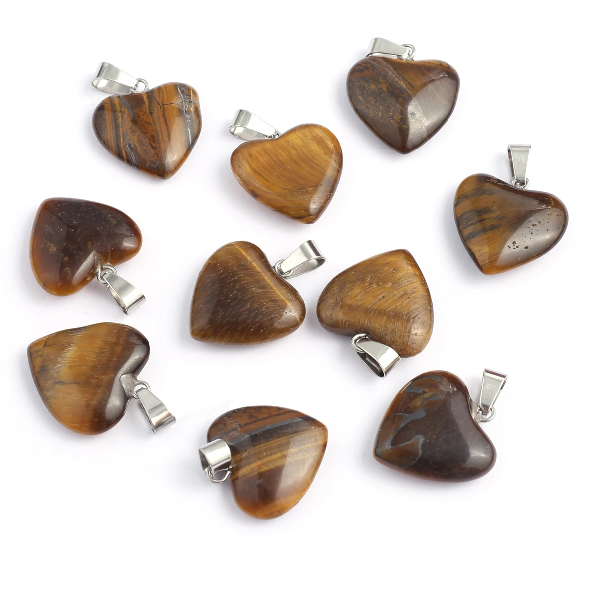 

Exquisite Natural Tiger Eye Stone Pendant Heart Shape Agates Pendant for Women Making DIY Jewelry Necklace Earrings Accessory