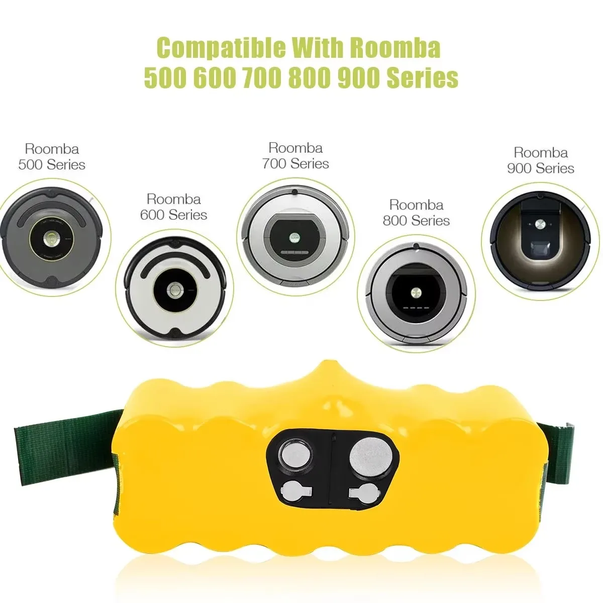 Аккумулятор 14.4V 6500mAh для роботов-пылесосов iRobot Roomba серий 500, 600, 700, 800, 900, 521, 530, 531, 550, 540, 545, 630, 631, 760, 780, 860 (art.: 3920dcade3191) - 3920dcade3191