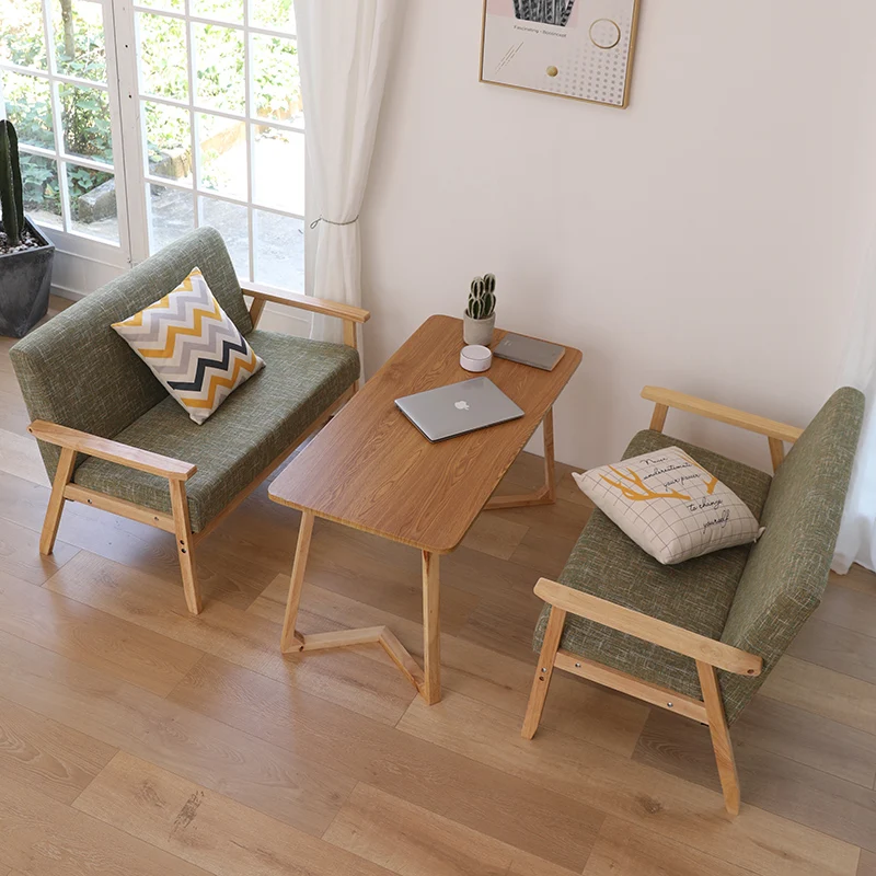 Диван из массива дерева в японском стиле экономичное сочетание гостиной