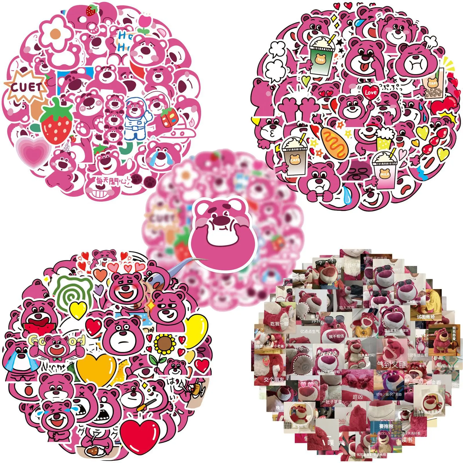 

Strawberry Bear Funny Emoticon Bag Graffiti Waterproof Sticker Suitcase Notebook Sticker Sticker Sticker DIY Toy Kawaii Gift