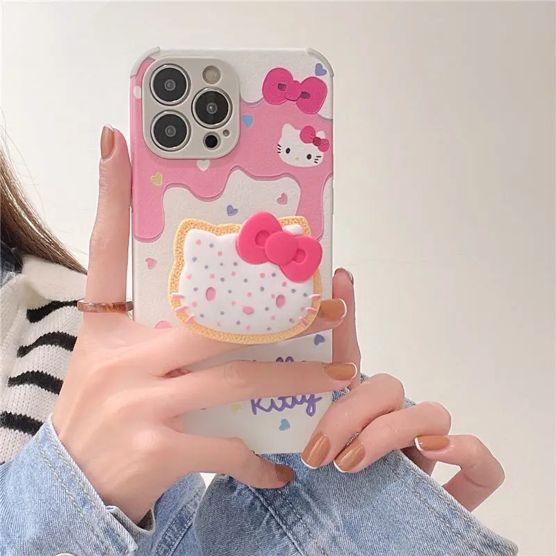 

Hello Kitty Leather Crafted Mobile Phone for Oppo Reno5/Oppo R11/Oppo K5 Series Mobile Phone Holder