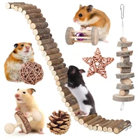 hamster toy hamster accessories guinea pig chew toy long ladder bridge tunnel hide willow ball play set stuff for hamster