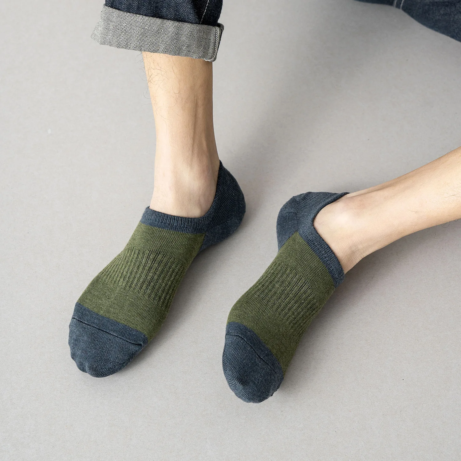 Vintage Sock Calcet Hombre Men´s Sock Male Men's Invisible Socks Summer Thin Color Boat Socks Silicone Anti slip