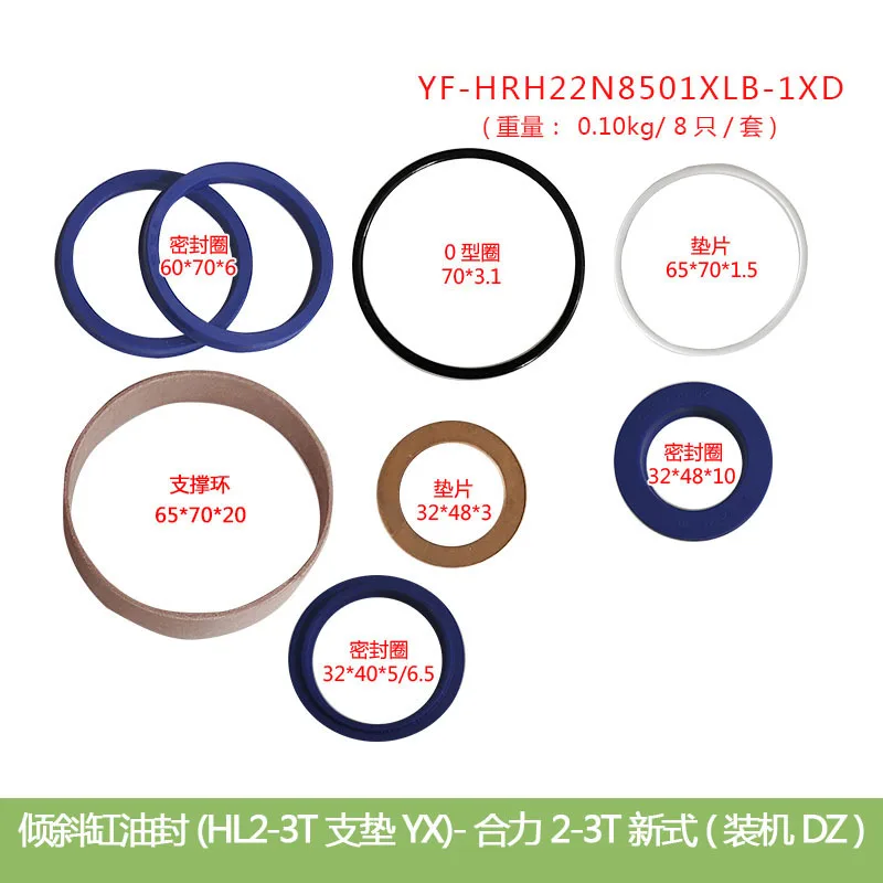 Forklift Parts Tilt Cylinder Oil Seal Repair Kit Seal Ring Suitable for Heli 2-3T New Style