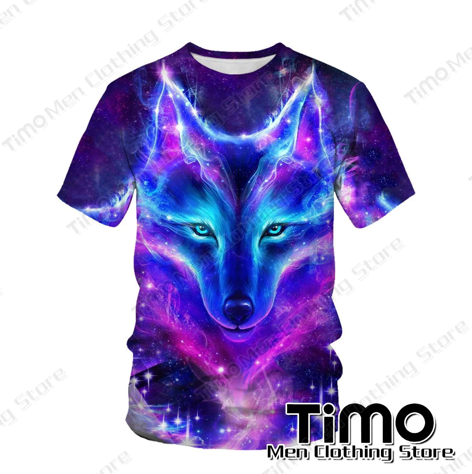 

Футболка мужская оверсайз с коротким рукавом и 3D-принтом волка