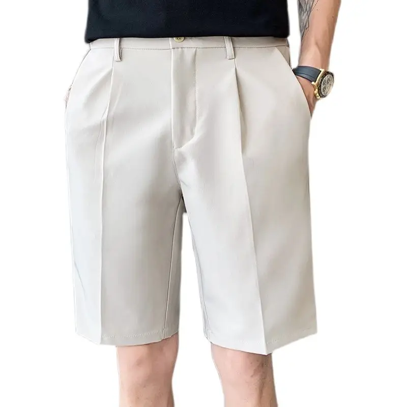 

2021 summer fashion solid color new men's casual five-point shorts trendy trousers