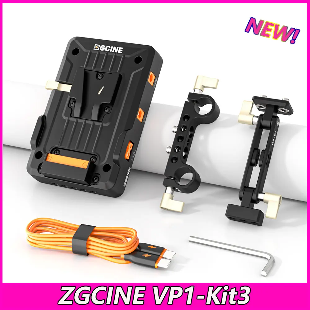 

ZGCINE VP1 kit3 V Монтажная пластина адаптера аккумулятора с 15 мм стержнем Регулируемая рукоятка аксессуары для Canon Sony DSLR камеры