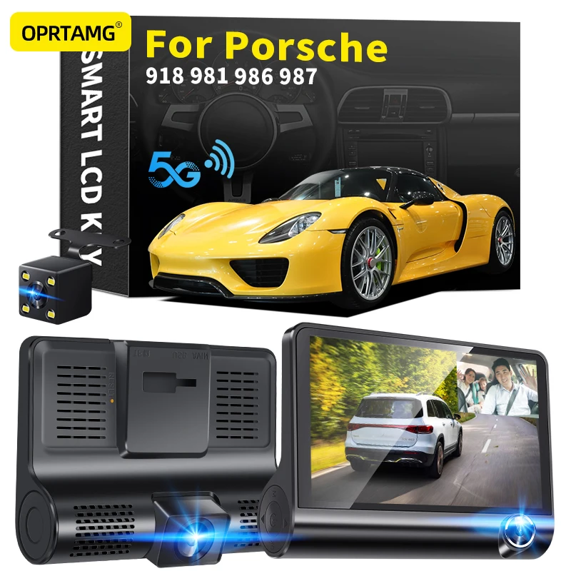 

OPRTAMG Dash Cam Car DVR 3 Cameras Lens 4.0 Inch 1080P dashcam For Porsche 918 981 986 987 1994 1995-2018 2019 2020 2021 2022