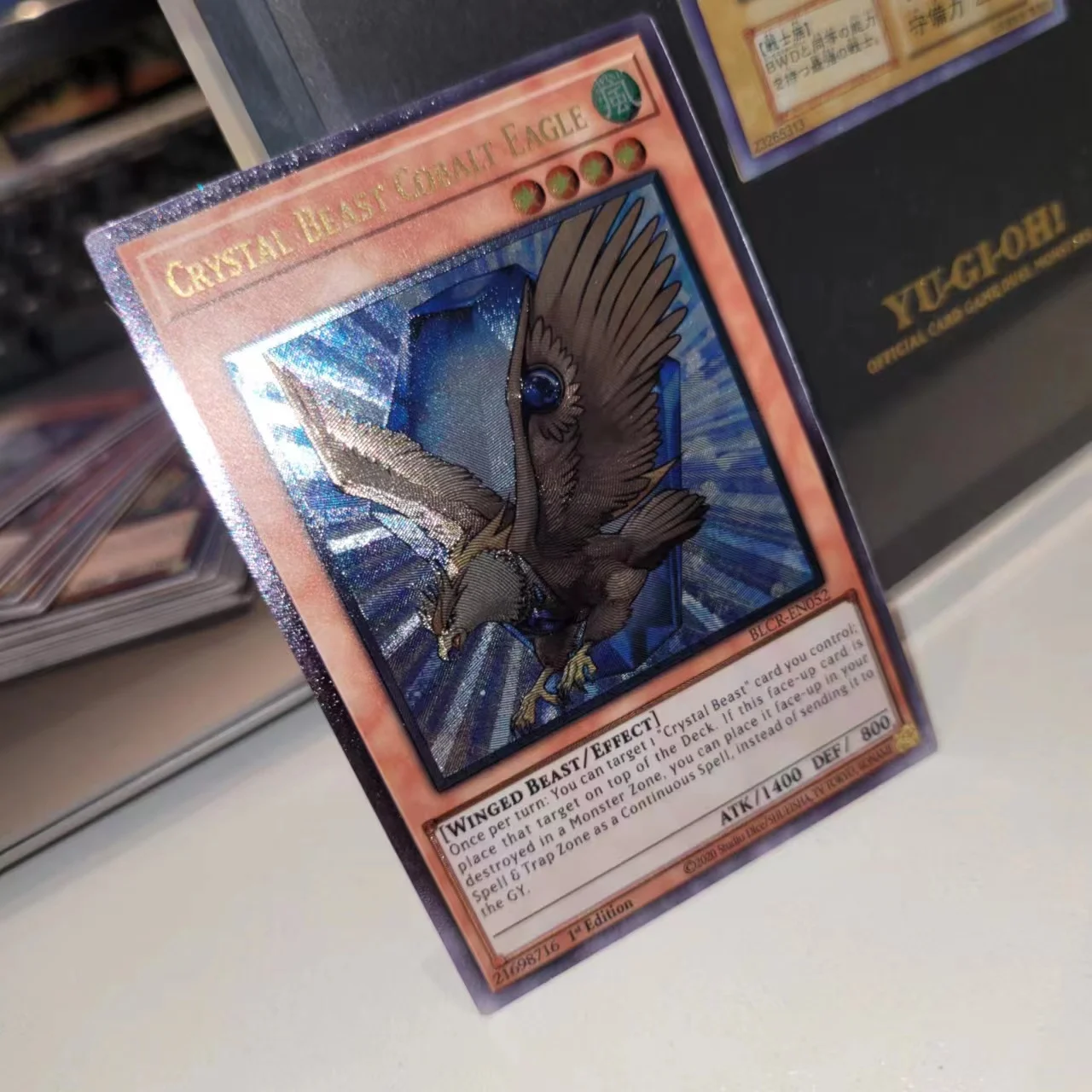 

Yu-Gi-Oh BLCR-EN052 UR /Crystal Beast кобальтовый Орел, детский подарок, коллекционные карточки, игрушки (не оригинальные)