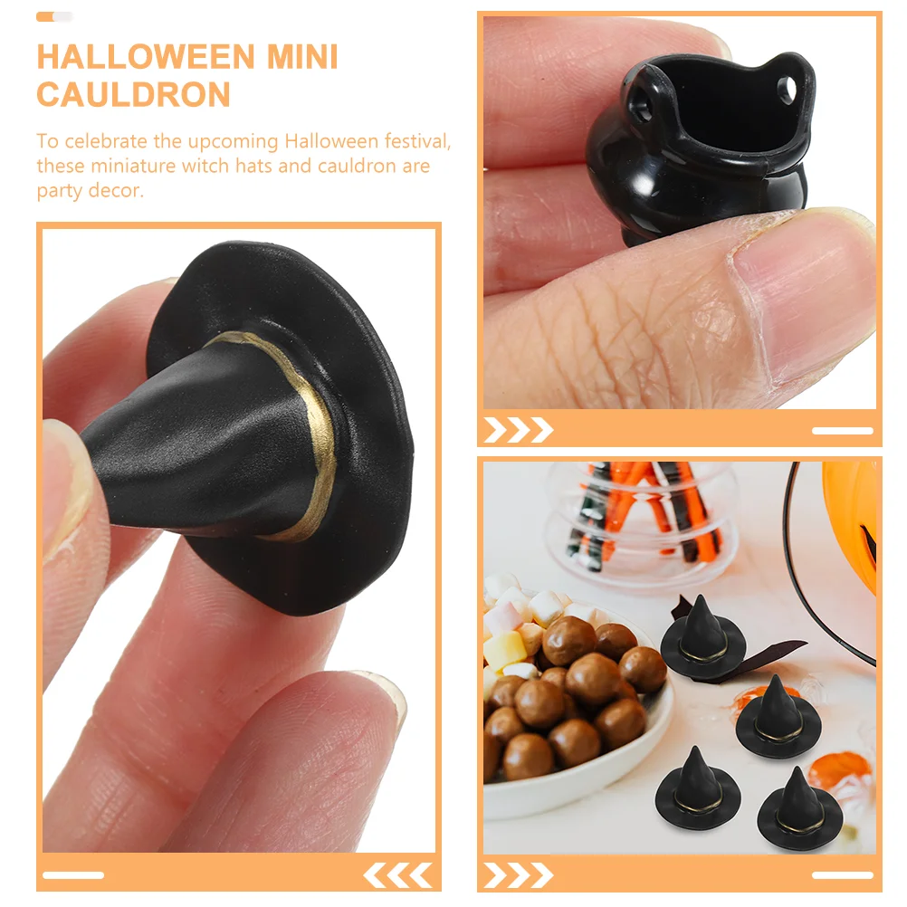 10 компл. шляпа ведьмы на Хэллоуин декор для чайника мини-котел подарочные шапки