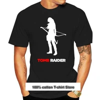 camiseta negra de algod%c3%b3n para hombre camisa de moda para hombre lara croft tomb raider reborn
