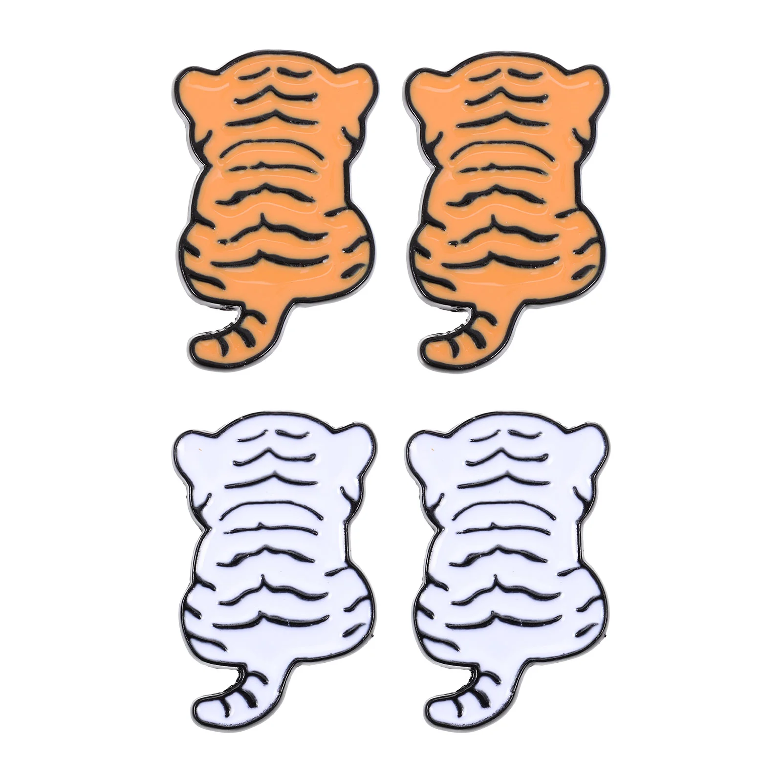 

4pcs Tiger Design Brooches Cartoon Animal Badges DIY Clothing Accessories