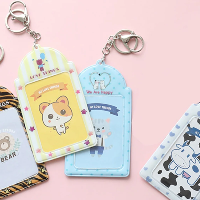 

INS Card Holder DIY Photo Holder Key Chain Student Stationery Bus Pass Cover Women's Bank Credit Card Holder ID Card Cover Case