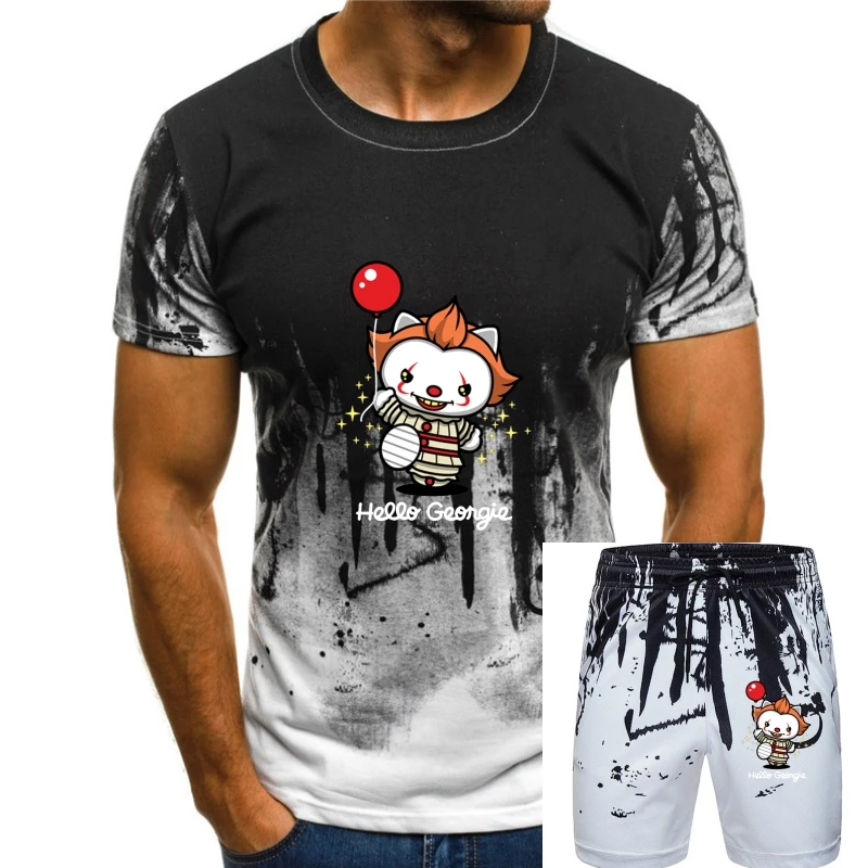 

Hello Georgi It 2 Stephen King Hello Kitten Parody Black T-Shirt S-3Xl Oversized Tee Shirt