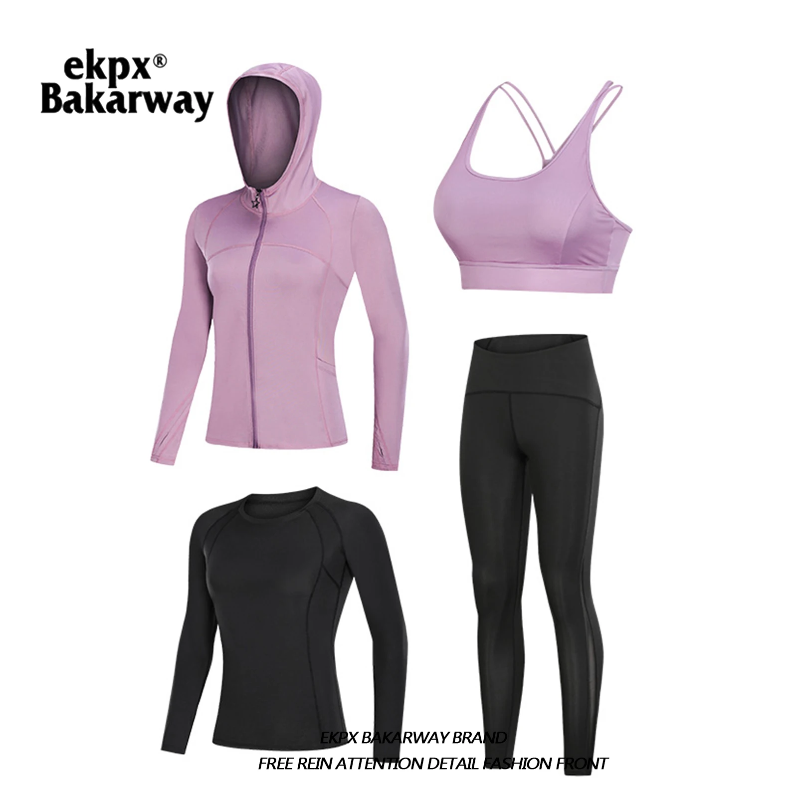 

4 шт., 3 шт./комплект, Женский костюм для йоги