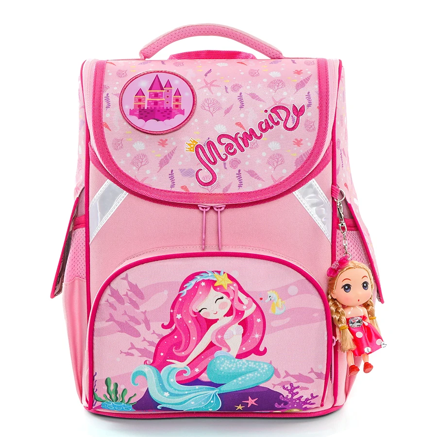 

Delune Kids Grade 1-3 Cartoon Mermaid School Bags for Girls Children 3D Orthopedic Backpack Fashion Schoolbag Mochila Infantil