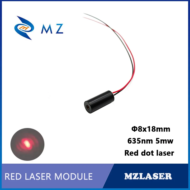 

Red Dot Laser Module Standard D8mm 635nm 5mw PMMA Lens Industrial APC Drives