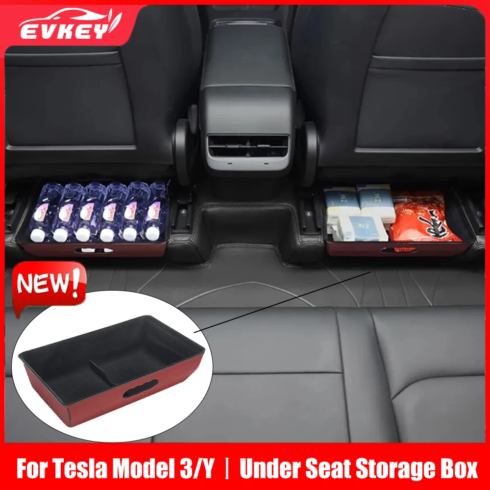 

Новейший ящик для хранения EVKEY под сиденьем для Tesla Model Y для водителя и пассажирского сиденья, автомобильный органайзер для Tesla Model 3, аксессуары