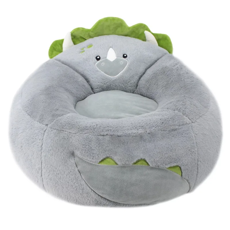 

Kids Soft Plush Dinosaur Bean Bag Chair, Grey