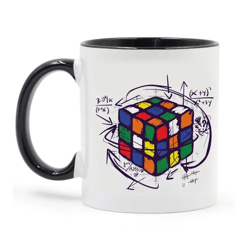 

Gamer Magic Cube Coffee Mugs Cocoa Caffeine Cereal Milk Cup Rubik's Cube Mugs Heat Reveal Magical Morph Mugen Teaware Coffeeware