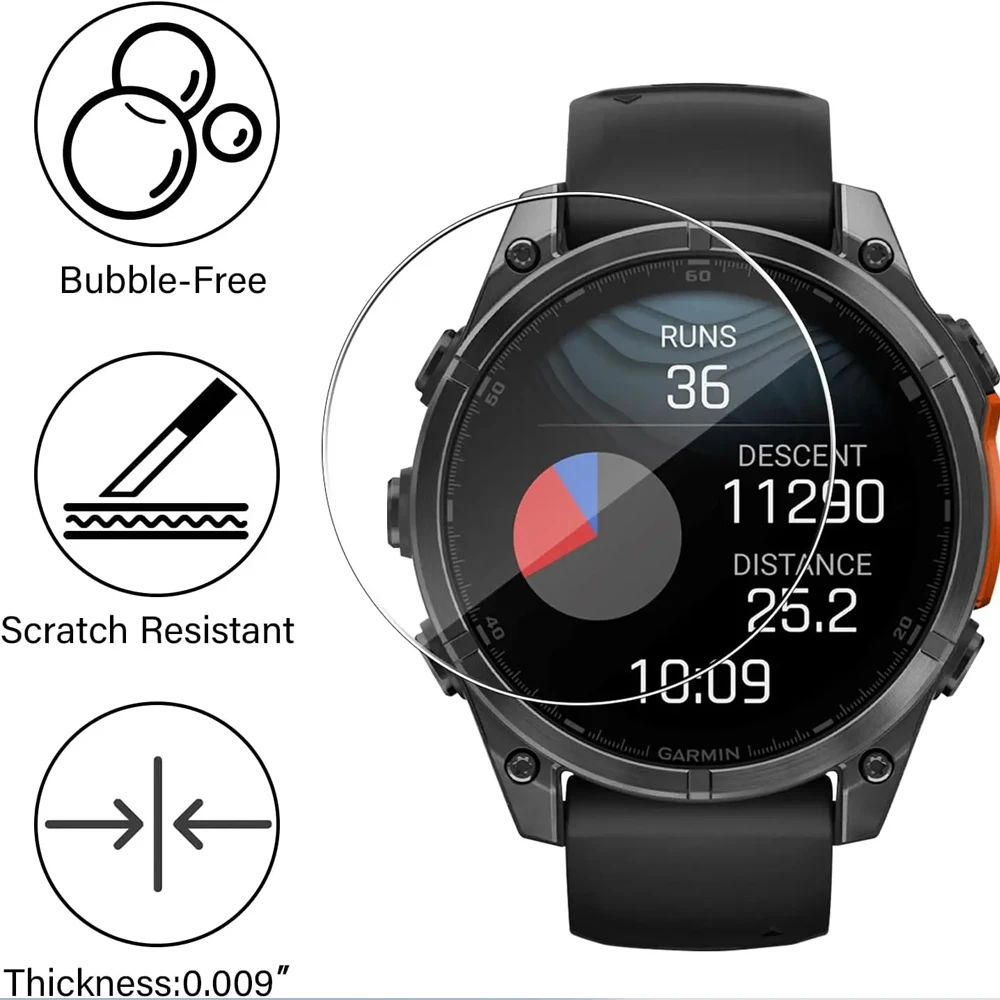 Фото 3 шт., закаленное стекло 9H для Garmin Fenix 8, 7X, 6X, 7, 6, 7S, 6S, 5, 5S Solar, защитное стекло для экрана AMOLED, пленка против царапин, аксессуары №4