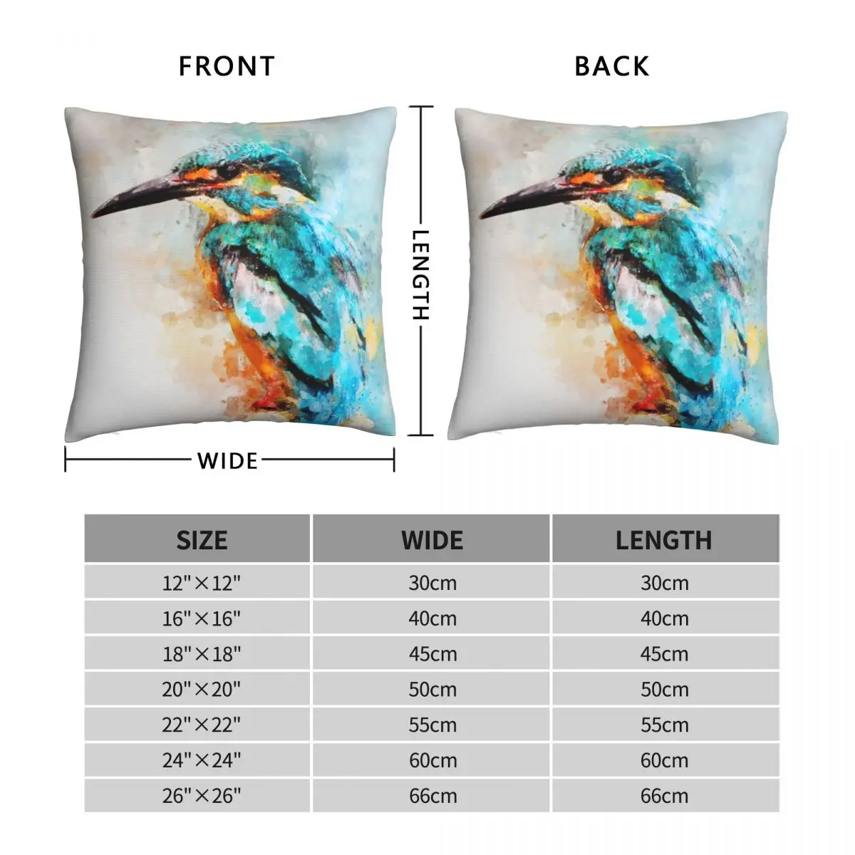 Наволочка для подушки с принтом 45x45 см