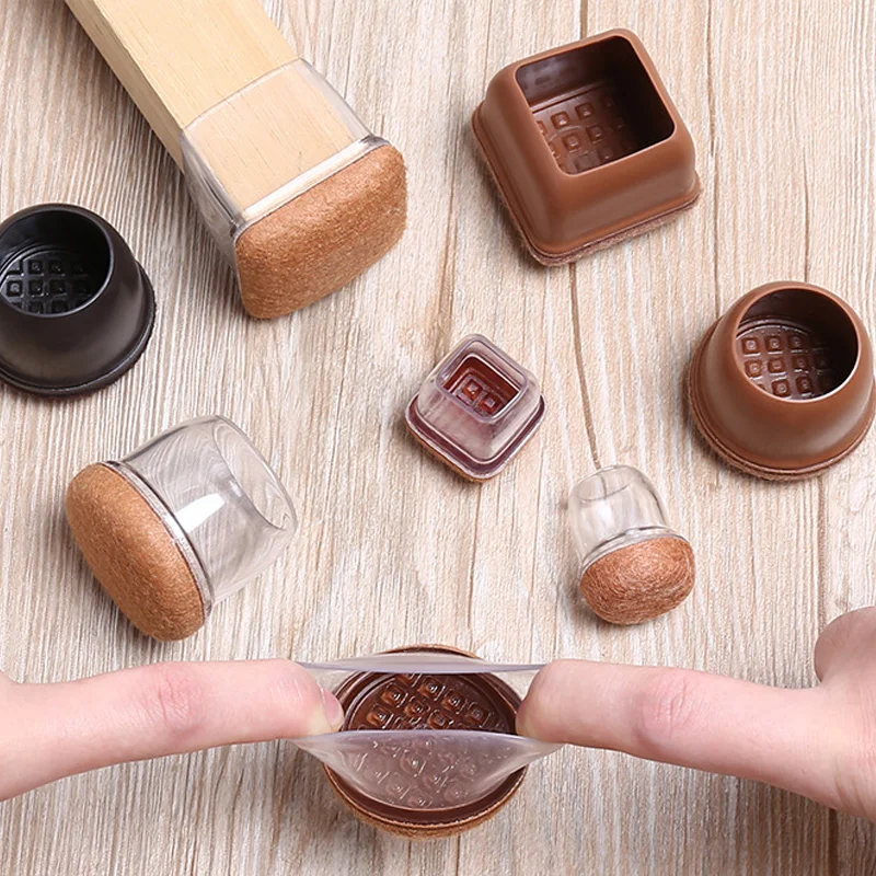 

8pcs Soft Silicon Chair Leg Covers Felt Bottom Elastic Furniture Foot Protector Pads Anti-slip Table Legs Floor Protection Mat