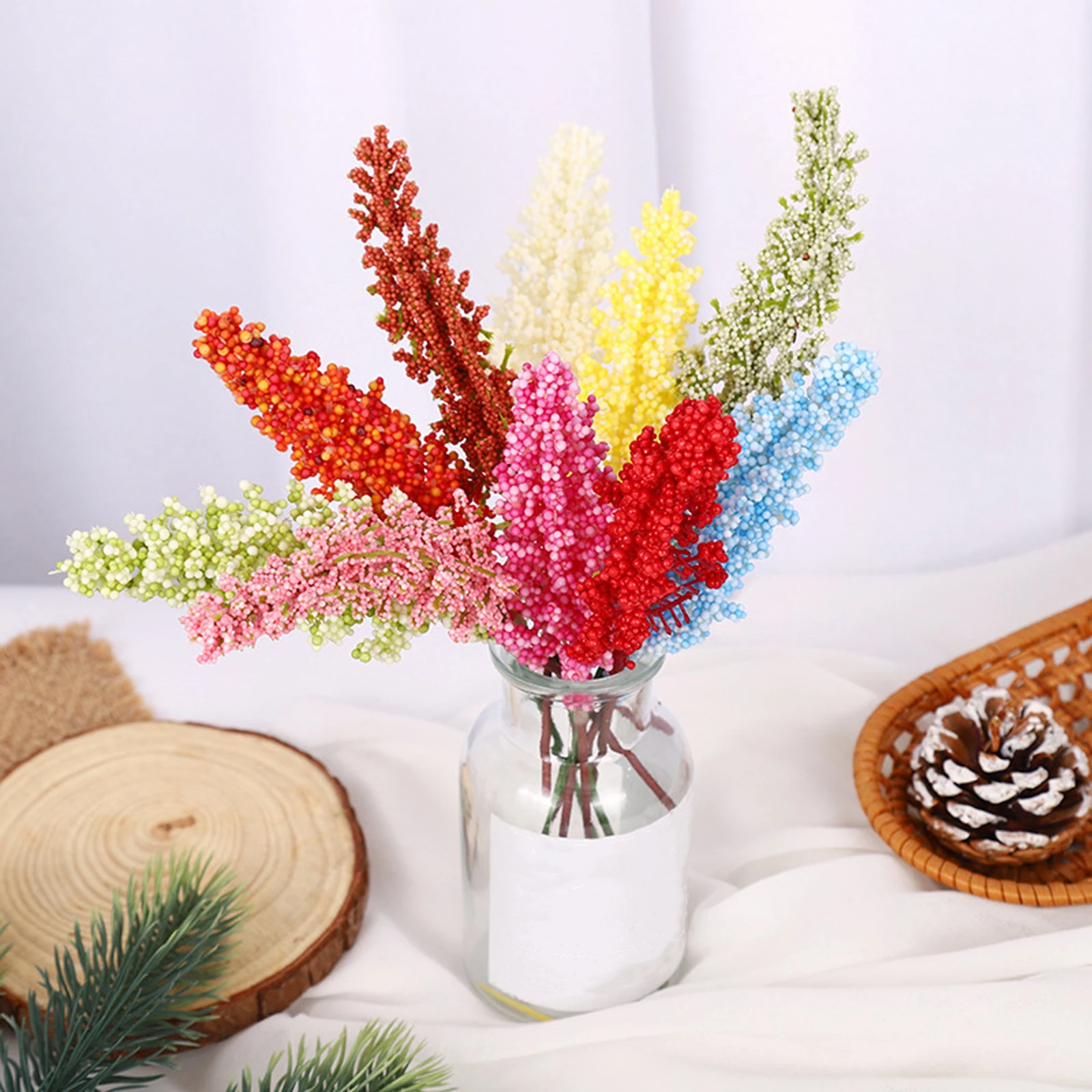 

Artificial Grain Flower arrangement Mini Foam Wheat Grain Wedding Party Home Decoration DIY Wheat Bouquet Fake Plants