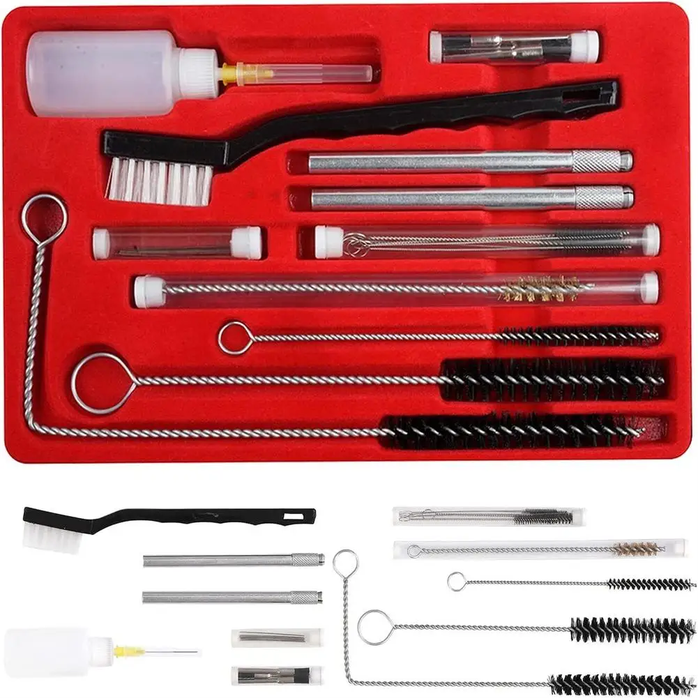 23pcs Spray Gun Cleaning Kit With Cleaning Brush Storage Case Mini Hvlp Detail Set For Cleaning All Types Spray Guns