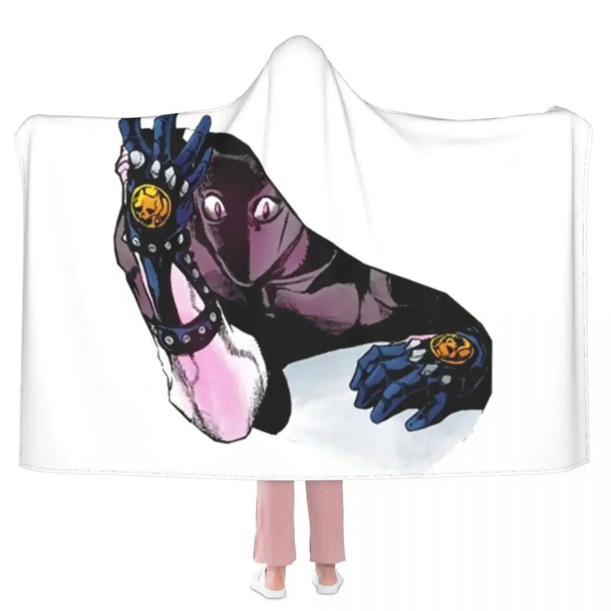 Мягкое Флисовое одеяло с капюшоном и принтом Необычные приключения Джоджо