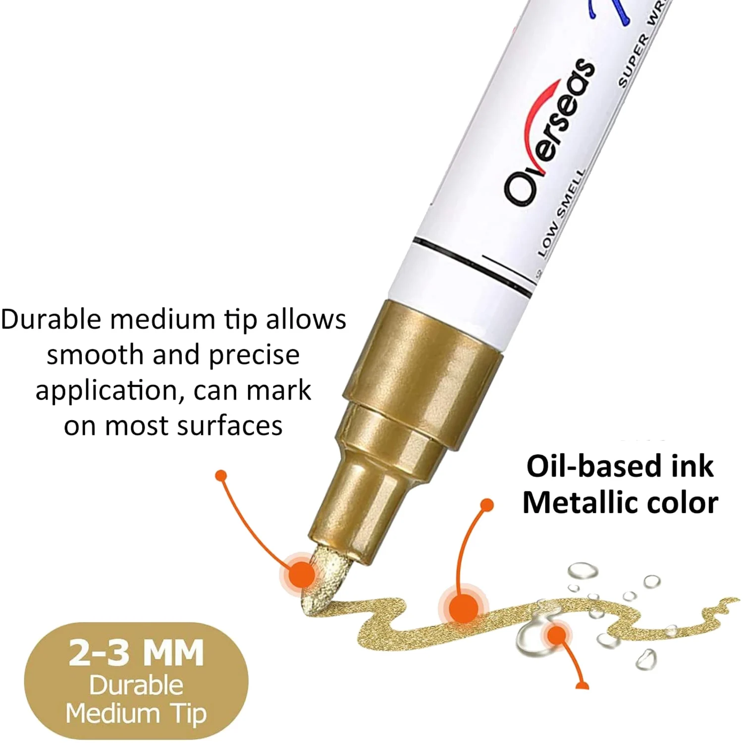 

Маркеры для краски на масляной основе, 8 цветов, перманентные, водонепроницаемые, быстросохнущие, средний наконечник, для металла, дерева, ткани