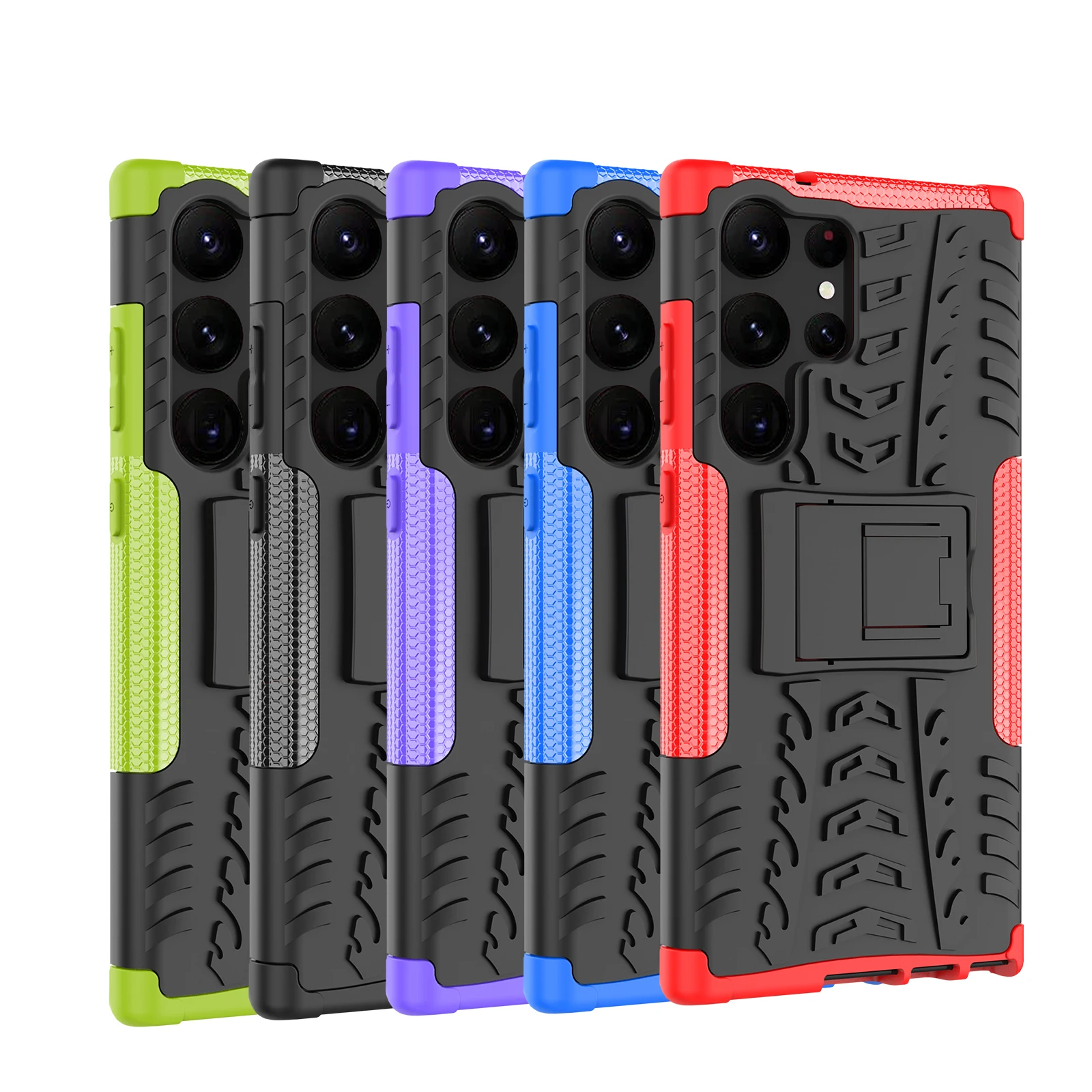 Anti-knock Bumper Armor Stand Hard Camera Protector Case Full Phone Cover For Samsung Galaxy S23 Ultra S22 S21 Ultra Plus Fundas