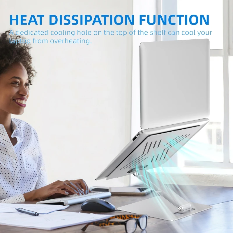 Эргономичная регулируемая подставка для ноутбука предотвращает перегрев -