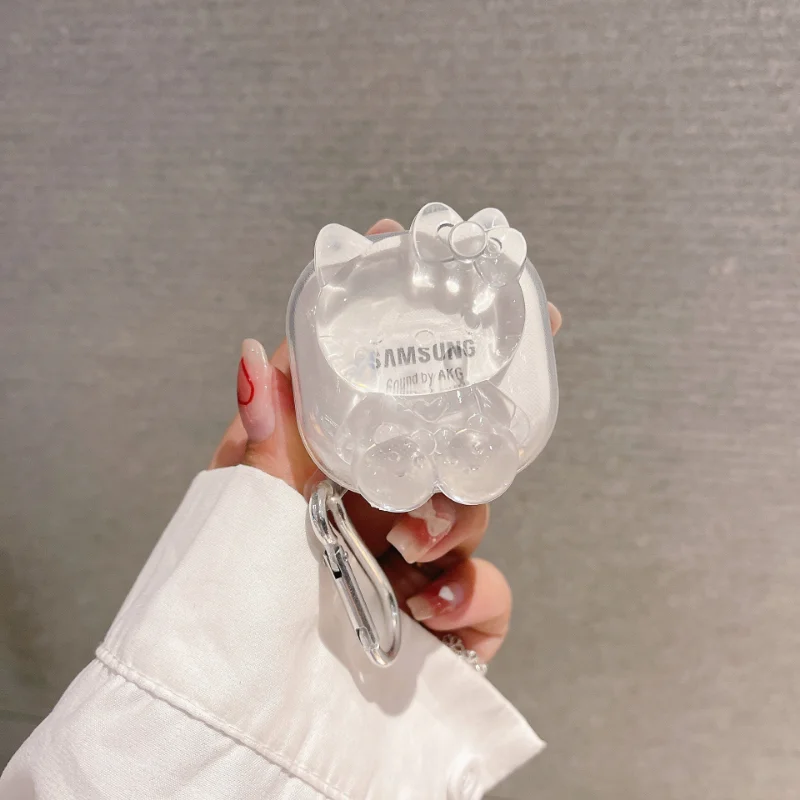 

Fashion Transparent 3D Bear Cat Dinosaur Case for Samsung Galaxy Buds Live Buds Pro Buds2 Pro Case Cover