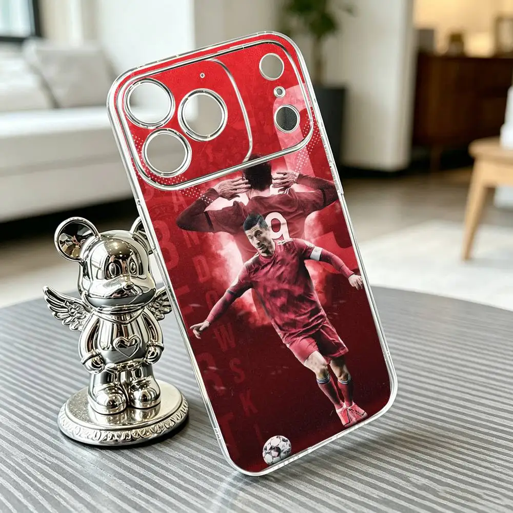 Фото Чехол для телефона Football R-Robert Lewandowski для iPhone 17 16 15 14 13 12 11 Mini Pro Max Plus, прозрачный №5